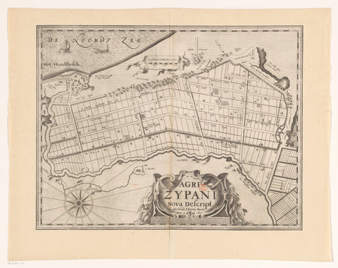 Map of the Zijpe- en Hazepolder, Pieter van der Keere (possibly), 1617 - 1622 Canvas Print