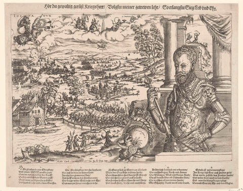 The pious general Orange compared to Joshua, 1569, Mathis Zündt, 1569 Canvas Print