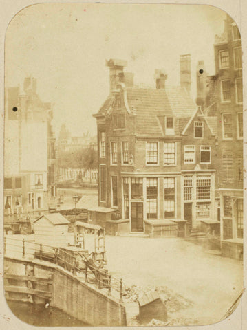 View on the corner of muntplein and Reguliersbreestraat in Amsterdam from the photographer's house, Eduard Isaac Asser, c. 1852 - c. 1857 Canvas Print