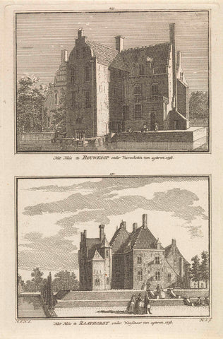 Views of castle Rouwkoop, Voorschoten and castle Raephorst, Wassenaar, Hendrik Spilman, 1757 Canvas Print