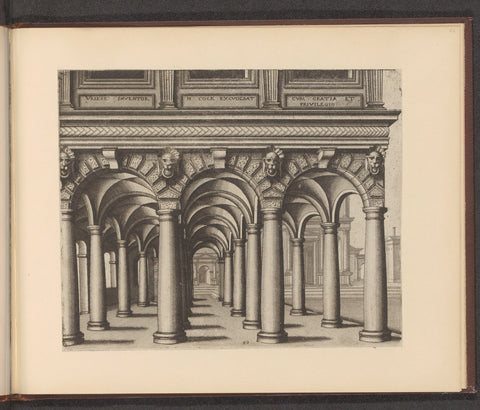 Open hall with columns of the Tuscan order, John or Luke of Doetechum, 1563 Canvas Print