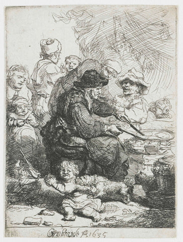 The Pancake Woman, Rembrandt van Rijn, 1635 Canvas Print