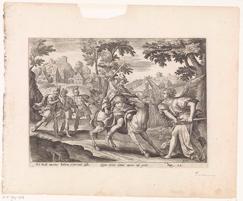 Balaam and the donkey, Maerten de Vos, 1585 Canvas Print