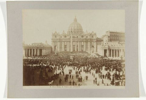 Saint Peter with pilgrims, Rome, anonymous, c. 1880 - c. 1904 Canvas Print