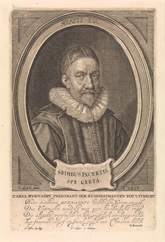 Portrait of Carel Rijkwaert, Crispijn van de Passe (II), 1650 - 1652 Canvas Print