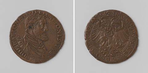 Charles V, German emperor, calculation medal of the Court of Auditors of Holland in 's-Gravenhage, anonymous, 1557 Canvas Print