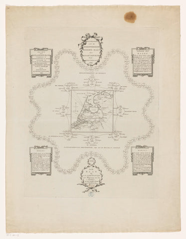 Map of the Batavian Republic divided into administrative regions, Cornelis van Baarsel, 1799 Canvas Print