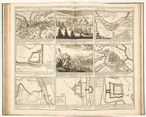 Schouwburg van den oorlog (blad XVIII), 1717, Pieter Schenk (I), 1720 - 1722 Canvas Print