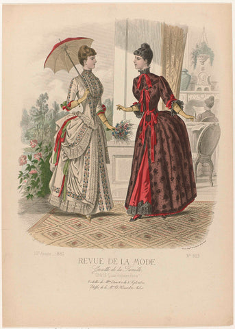 Revue de la Mode, Gazette de la Famille, Sunday, May 22, 1887, 16th Year, No. 803: Toilets of Mrs. Edon (...), P. Deferneville, 1887 Canvas Print