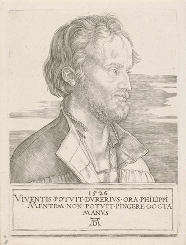 Portrait of Philipp Melanchthon, Albrecht Dürer, 1526 Canvas Print