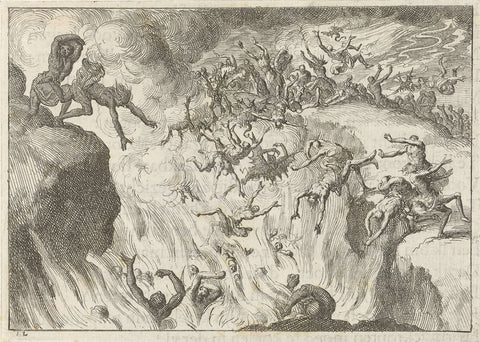 Damned are cast into the Eternal Fire, Jan Luyken, 1687 Canvas Print