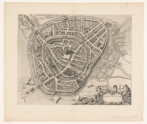 Map of Amersfoort, anonymous, 1652 Canvas Print