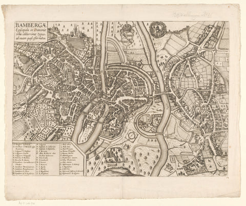 Map of Bamberg, anonymous, 1690 - 1728 Canvas Print