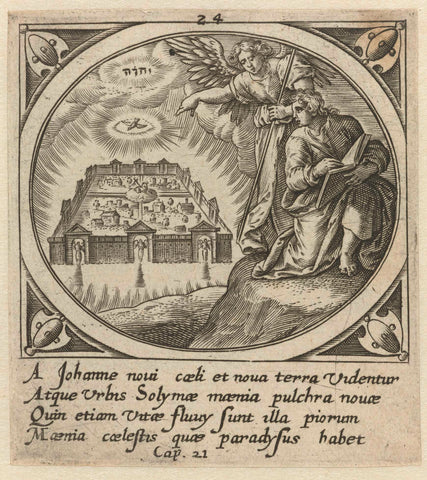 Engel toont Johannes het nieuwe Jerusalem, Adriaen Collaert (attributed to), 1585 Canvas Print