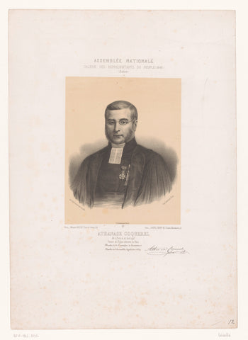 Portret van Athanase Laurent Charles Coquerel, J.B. Léveillé, 1848 - 1849 Canvas Print