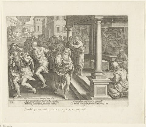 Paul drives out the evil spirits in Ephesus, Philips Galle, 1582 Canvas Print