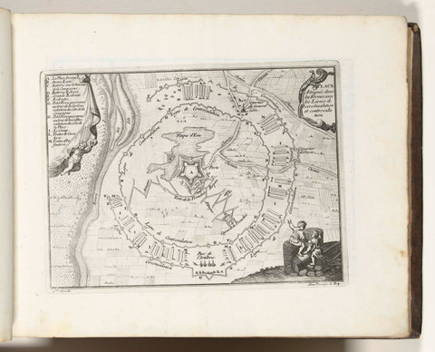Ninth record a schematic representation of an imaginary siege, 1693, anonymous, 1693 Canvas Print