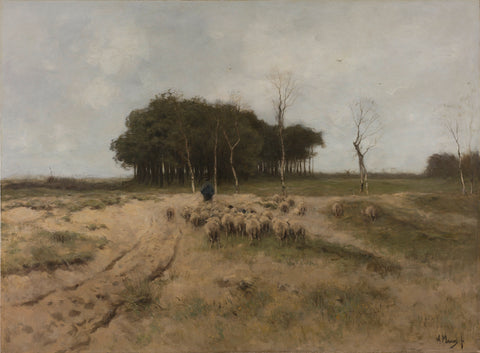 On the Heath near Laren, Anton Mauve, 1887 Canvas Print