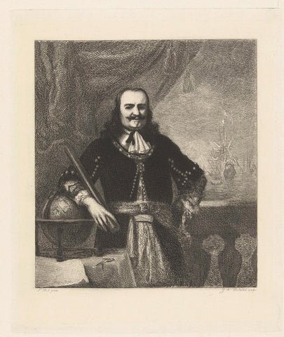Portrait of Michiel Adriaenszoon de Ruyter (1607-76), lieutenant-admiral, Johannes Arnoldus Boland, 1875 - 1876 Canvas Print