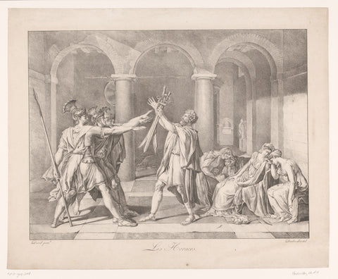 Eed van de Horatii, Charles Achille d'Hardiviller, 1820 Canvas Print