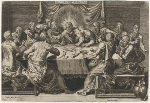 The Last Supper, Frans Floris (I), c. 1570 - c. 1600 Canvas Print