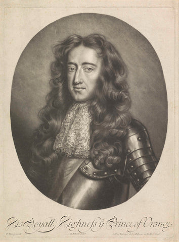 Portret van Willem III, prins van Oranje, Robert Williams, c. 1682 - c. 1725 Canvas Print