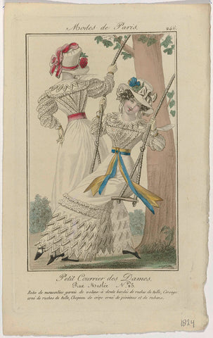 Petit Courrier des Dames, 1824, No. 246 : Robe de mousselin (...), anonymous, 1824 Canvas Print