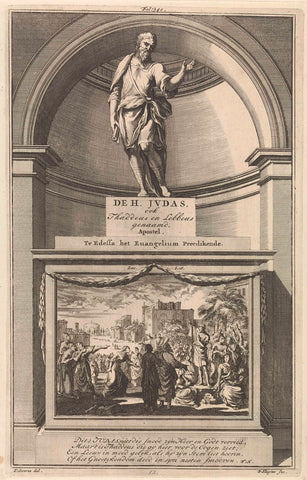 Apostle Judas Taddeus, Jan Luyken, 1698 Canvas Print