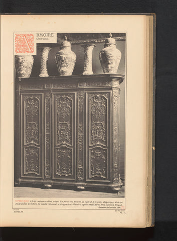 Wardrobe of oak, anonymous, c. 1881 - in or before 1889 Canvas Print