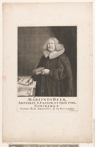 Portrait of Martin Beer, Johann Alexander Böner, 1657- 1720 Canvas Print