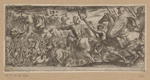 Cavalry attack on elephants, Antonio Tempesta, 1565 - 1630 Canvas Print