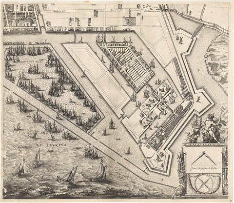 Map of Amsterdam (top right), 1625, Balthasar Florisz. van Berckenrode, 1625 Canvas Print