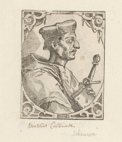 Portrait of Matthäus Schiner, anonymous, 1549 - 1575 Canvas Print