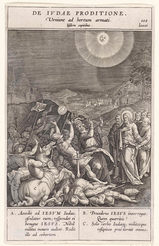 Betrayal of Judas, Hieronymus Wierix, 1593 Canvas Print