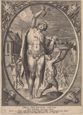 Bacchus, Crispijn van de Passe (I), 1574 - 1637 Canvas Print