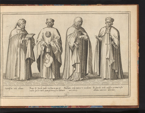 Three monks from different orders and a nun, Abraham de Bruyn, in or before 1581 Canvas Print