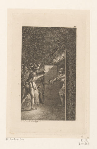 Rolf Krage appears unarmed at the door, Daniel Nikolaus Chodowiecki, 1781 Canvas Print