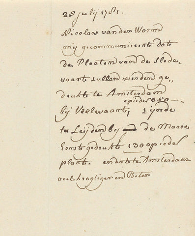 Note on the reprint in 1781 of the series of the sled of 1776, anonymous, 1781 Canvas Print