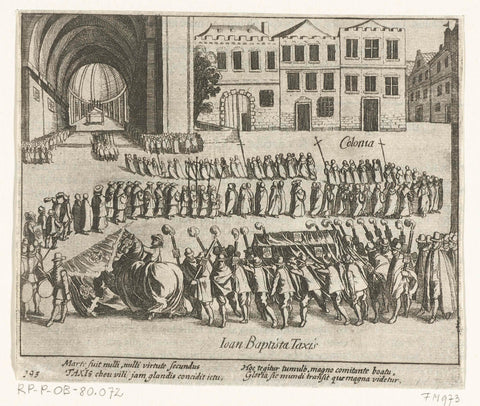 Funeral of Johann Baptista von Tassis in Cologne, 1588, Simon Frisius, 1613 - 1615 Canvas Print