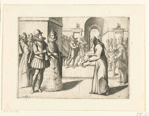 Margaret of Austria and Philip III receive thanks from the King of Bavaria, Jacques Callot, 1612 Canvas Print