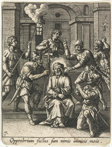 Mockery of Christ, Adriaen Collaert, 1570 - 1618 Canvas Print