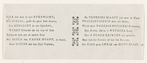 Text sheet accompanying the print with the Keeshond and Orange customers on the scale, 1787, anonymous, 1787 Canvas Print