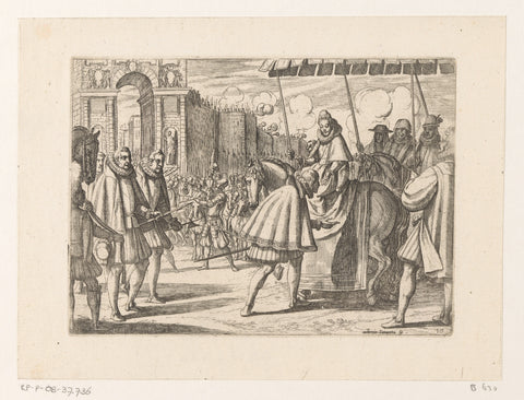 Triumphal entry of Margaret of Austria into Milan, Antonio Tempesta, 1565- 1630 Canvas Print