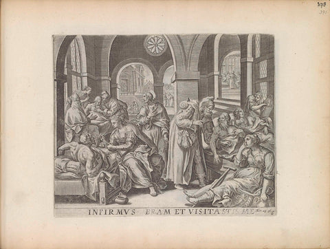 Visits of the sick, Maerten de Vos, 1643 Canvas Print