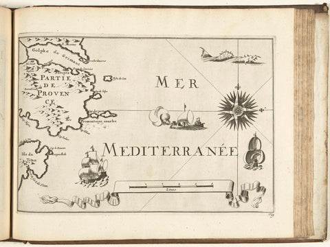 Map of the French south coast at Saint-Tropez, 1726, anonymous, 1726 Canvas Print