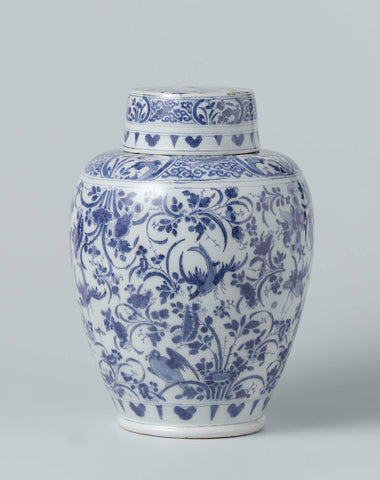 Lidded jar, De Drie Posteleyne Astonne, c. 1690 - c. 1700 Canvas Print