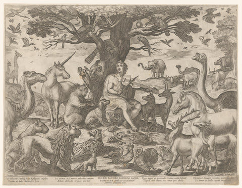 Orpheus enchants the animals with his music, Antonio Tempesta, 1565 - 1630 Canvas Print