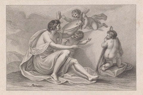 Titelprent met de personificatie van de schilderkunst, Francesco Bartolozzi, 1738 - 1815 Canvas Print