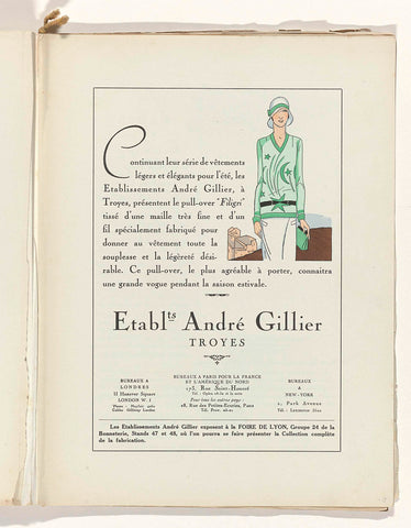 Art - Goût - Beauté, Feuillets de l' élégance féminine, March 1929, No. 103, 9th Year, p. 9, Charles Goy, 1929 Canvas Print