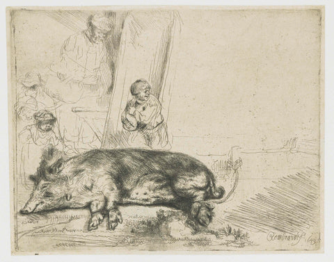 The hog, Rembrandt van Rijn, 1643 Canvas Print